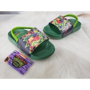 NEW Nickelodeon Teenage Mutant Ninja Turtles Sandal Slides Toddler Baby size 5/6